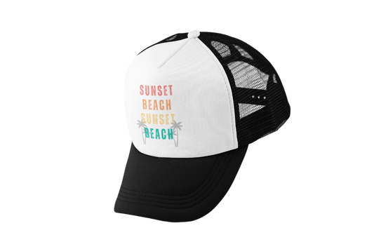 sunset beach rainbow hat